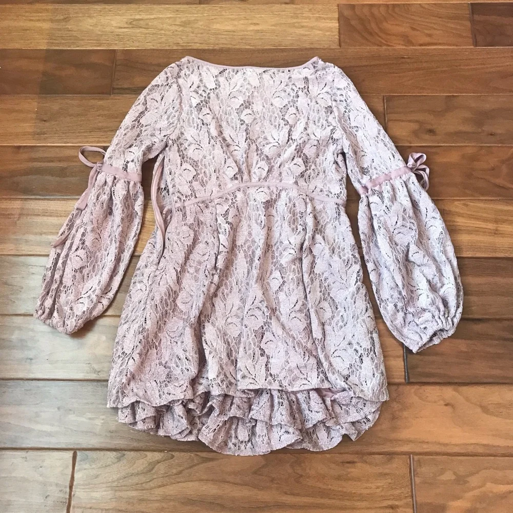 Free People Rubi Lace Lavender Mini Dress Size XS NEW